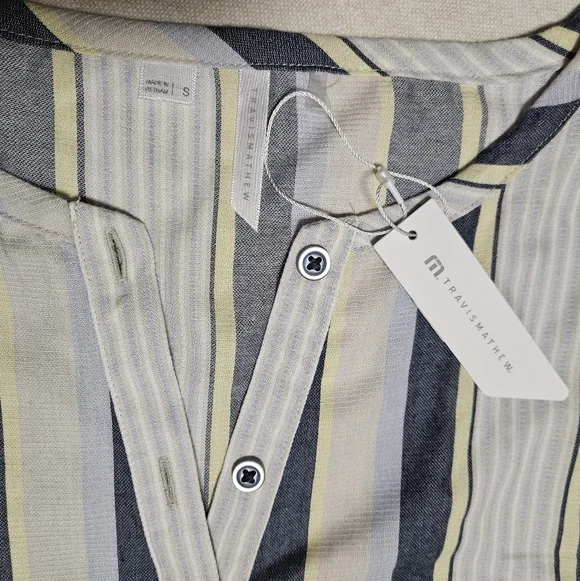 NWT Travis Matthew LUCKY LOO Navy stripe romper With Pockets! Sz S - Picture 3 of 14